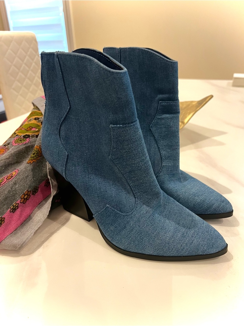 🆕Denim western chic style bootie 9